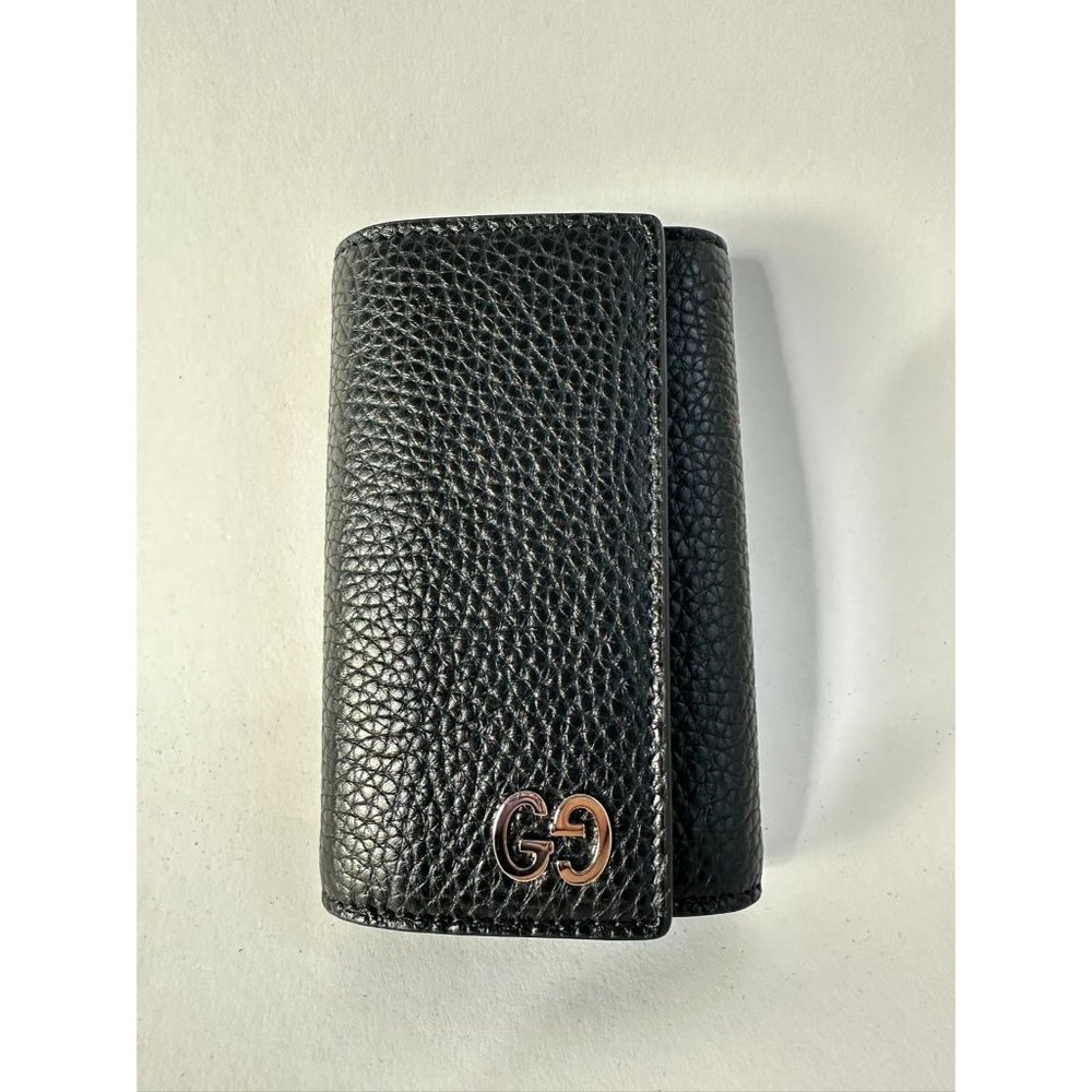 Gucci Calfskin GG Silver Logo Key Case Black - Picture 3 of 10